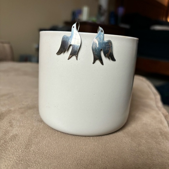 Vintage Sterling Silver Bird Earrings - Picture 4 of 4